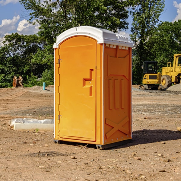 how often are the portable restrooms cleaned and serviced during a rental period in Washington County IA